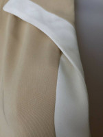 Gianfranco Ferre Women's Beige & White Short Sleeve Blouse Top Tunic