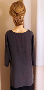Garnet Hill Tunic Top • Asymmetrical Hem • Gray