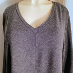 Garnet Hill Tunic Top • Asymmetrical Hem • Gray
