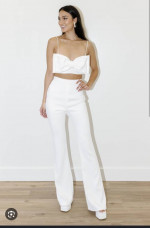 Crepe pants and crepe crop top