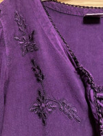 New, Embroidered, Tunic Top w/lace up front.