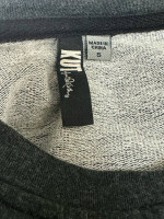 Kut from the Kloth Charcoal Gray Rose Embroidered Long Sleeve Top Women’s Smal