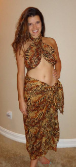 Safari Leopard 2-PC Bathing Suit Cover Up Skirt and Top Set