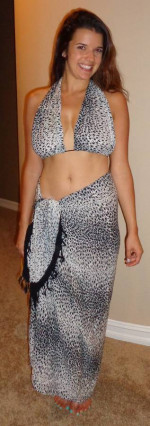 Safari Leopard 2-PC Bathing Suit Cover Up Skirt and Top Set