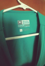 WonderWink Scrub Top Surgical Green NWOT (Womens L)