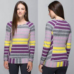 LULULEMON STRIPED LONG SLEEVE TOP Sz 4
