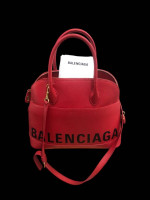 Authentic Balenciaga Red Ville Top Handle Crossbody Bag