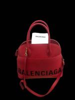 Authentic Balenciaga Red Ville Top Handle Crossbody Bag