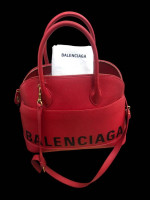 Authentic Balenciaga Red Ville Top Handle Crossbody Bag