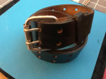 Vintage Top Grain Oil Tan Renegade Double Holes Buckle Leather Belt