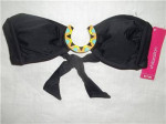 New Women's size M Bathing Swim Suit Black Bandeau Bikini Top