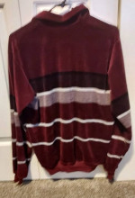 Vintage 1970s 1980s Velour Partial Zip Long Sleeve Top Mens