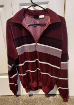 Vintage 1970s 1980s Velour Partial Zip Long Sleeve Top Mens