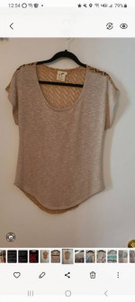 Women's Tan/Lace Top NEW Size Medium !