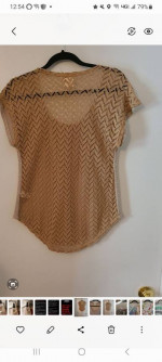 Women's Tan/Lace Top NEW Size Medium !
