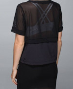 LULULEMON Black MEESH TEE Mesh Top Sz 10