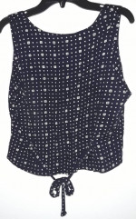 Maya Black with white dot pattern top and skirt