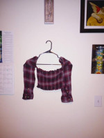 Off the shoulder plaid crop top