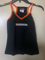 ChampCar Ladies Black and Orange Strap Top