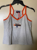 ChampCar Ladies White and Orange Strap Top