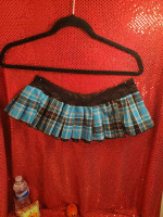 Micro Teal Kilt & Gold Top Costume. Ladies S/M. New.