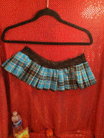 Micro Teal Kilt & Gold Top Costume. Ladies S/M. New.