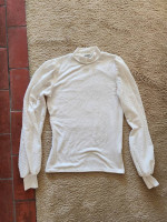 Cream Long Sleeve Top with Sheer Sleeves Size S