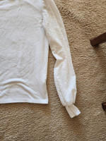 Cream Long Sleeve Top with Sheer Sleeves Size S