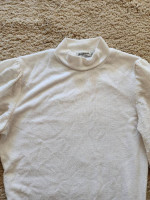 Cream Long Sleeve Top with Sheer Sleeves Size S