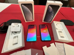 2 Apple iPhone XRs White &  Black 128GB Unlocked Orig. Boxes, Chargers, Earbuds