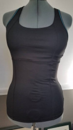 Champion Women's Yoga Black Turquoise Trim Tank Top Size Medium NEW
