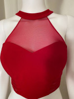 RED SHORT CROP TOP Size 3/4