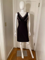 BLACK DRESS WITH BEADED TOP EMBELLISHMENTS Size 6