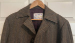 Men's Wool Herringbone Top Coat//Overcoat M