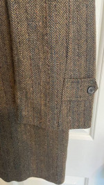 Men's Wool Herringbone Top Coat//Overcoat M