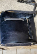 Vintage Shoulder Purse Zipper Top W Decor Cross on Front Costume Grade
