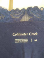 NEW MEDIUM COLDWATER CREEK VNECK BLUE NOVA LACE WRAP BLOUSE/TOP