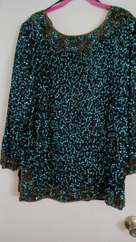 CERVELLE BLUE SEQUIN TOP