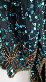 CERVELLE BLUE SEQUIN TOP