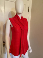 ORANGE TOP WITH SILVER THREADING Size Large