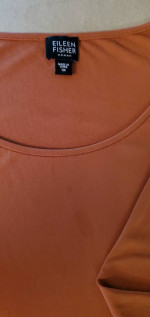 100% silk top by Eileen Fisher Size 1x pumpkin orange color