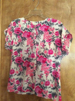 Pink white grey top