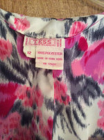 Pink white grey top