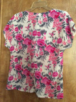 Pink white grey top
