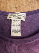 Anne Lewis purple PJ top
