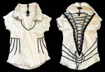 OM BODY corset top shirt, Medium, festival, pleated, Burning Man Playa
