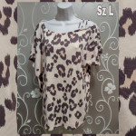 WOMENS PALE PINK LEOPARD TOP SIZE L