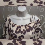 WOMENS PALE PINK LEOPARD TOP SIZE L