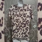 WOMENS PALE PINK LEOPARD TOP SIZE L