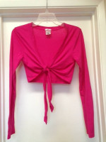 OLD NAVY PINK LONG SLEEVE CROP TOP w TIE Sz XS S Never worn